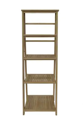  Product image 2 of the product “Ladder Shelf, 175 cm Height | Teak Wood, Natural Finish ”